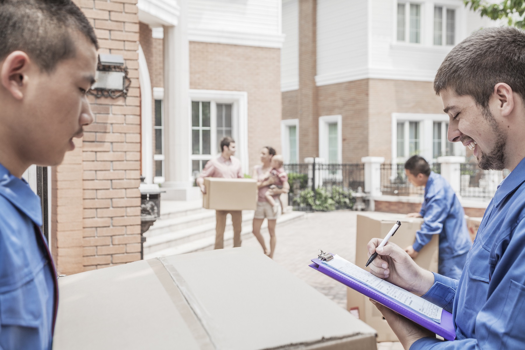Couple with movers